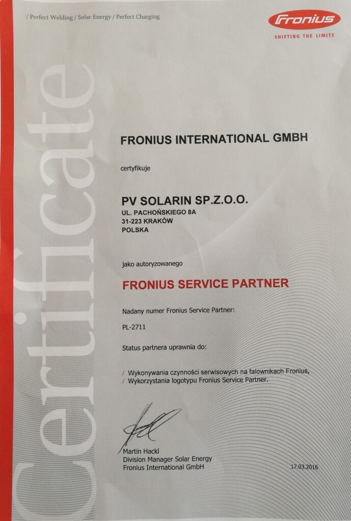 Instalacja fotowoltaiczna PV SOLARIN